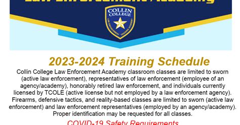 2023 2024 Collin College Law Enforcement Training