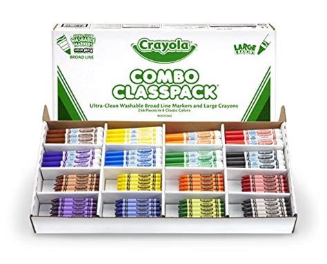 Crayola Crayons And Washable Markers Classpack 256 Ct Bulk School Supplie