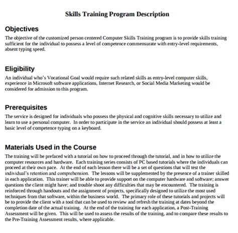 Training Program Design Sample Pdf Eoua Blog